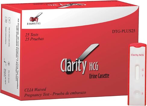 شريط اختبار حمل البول CLA PLUS25-HC HCG، معتمد من وزارة الصحة الكندية (عبوة من 25 قطعة) in Saudi Arabia