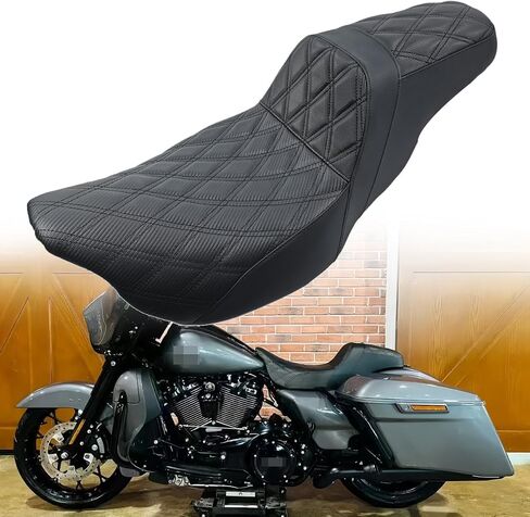 2 up seat Fit for Harley Touring Driver Passenger Seat Harley Touring Street Glide Road King Electra Glide Road Glide 2009-2023 Black in Saudi Arabia