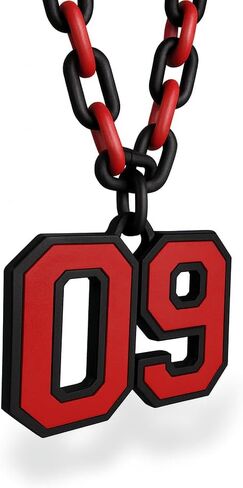 Personalized Sports Number Chain Necklace – Oversized 32" Custom Two-Digit Pendant – Smooth Links – Show Your Team Pride in Saudi Arabia