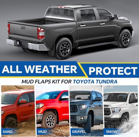 Mud Flaps Compatible with Toyota Tundra 2007-2021 Mud Guards Splash Guards Tire Protector Mudguard No Drilling Required Mudflaps Accessories in Saudi Arabia