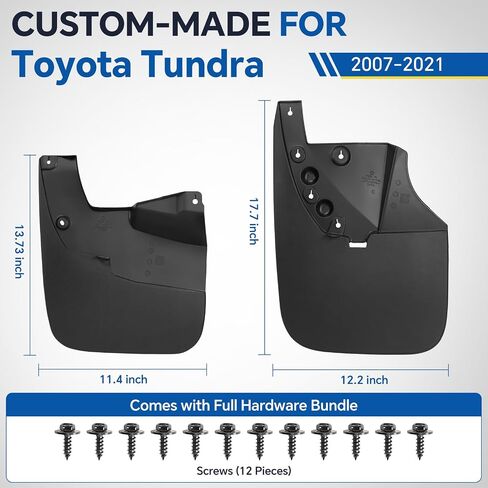 Mud Flaps Compatible with Toyota Tundra 2007-2021 Mud Guards Splash Guards Tire Protector Mudguard No Drilling Required Mudflaps Accessories in Saudi Arabia