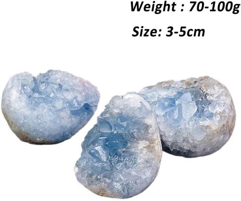 Erliway Natural Celestite Crystal Cluster, Irregular Blue Celestine Cluster Geode, Raw Gemstone Specimen for Reiki Healing Meditation Home Decor (0.15-0.22lb) in Saudi Arabia
