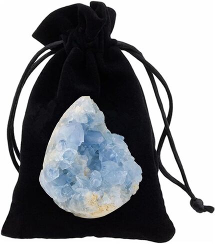 Erliway Natural Celestite Crystal Cluster, Irregular Blue Celestine Cluster Geode, Raw Gemstone Specimen for Reiki Healing Meditation Home Decor (0.15-0.22lb) in Saudi Arabia