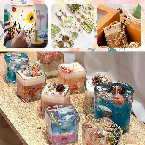 TooGet Dried Flowers 9 Bags Mixed Color Natural Real Dried Flowers Leaves for Crafts Colorful Mini Dry Wildflowers Plants for DIY Art Candle Resin, Jewelry Crafts, Weeding Home Decorations in Kuwait