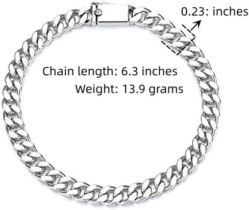 18K White Gold Cuban Bracelet - Classic Hip-Hop Miami Fashion for Men and Women in Saudi Arabia