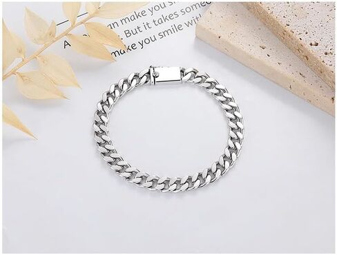 18K White Gold Cuban Bracelet - Classic Hip-Hop Miami Fashion for Men and Women in Saudi Arabia