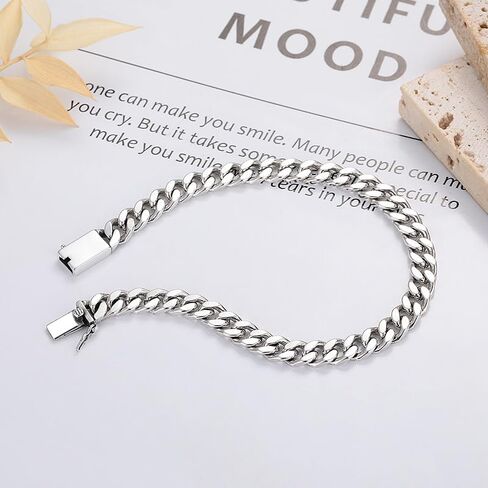 18K White Gold Cuban Bracelet - Classic Hip-Hop Miami Fashion for Men and Women in Saudi Arabia