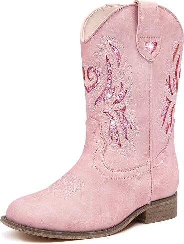 أطفال أحذية رعاة البقر الغربية ساحة تو بريق طفل الفتيات راعية البقر التمهيد منتصف العجل طفل صغير/طفل كبير حفلة عيد ميلاد أحذية ركوب الخيل in Kuwait