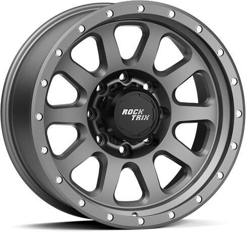 RockTrix RT111 18 inch Wheel 8x165.1 8x6.5 Compatible with Dodge Ram 2500 (1994-2024), 18x9 (-12 Offset, 4.5 Backspace), Black, Also fits Chevrolet GMC 2500 3500 in Saudi Arabia