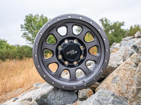 RockTrix RT111 18 inch Wheel 8x165.1 8x6.5 Compatible with Dodge Ram 2500 (1994-2024), 18x9 (-12 Offset, 4.5 Backspace), Black, Also fits Chevrolet GMC 2500 3500 in Saudi Arabia