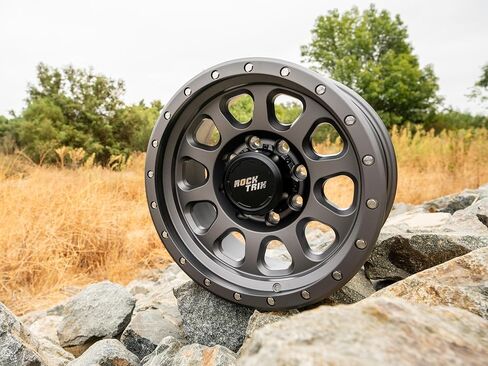 RockTrix RT111 18 inch Wheel 8x165.1 8x6.5 Compatible with Dodge Ram 2500 (1994-2024), 18x9 (-12 Offset, 4.5 Backspace), Black, Also fits Chevrolet GMC 2500 3500 in Saudi Arabia