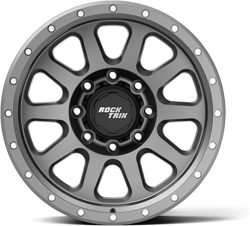 RockTrix RT111 18 inch Wheel 8x165.1 8x6.5 Compatible with Dodge Ram 2500 (1994-2024), 18x9 (-12 Offset, 4.5 Backspace), Black, Also fits Chevrolet GMC 2500 3500 in Saudi Arabia