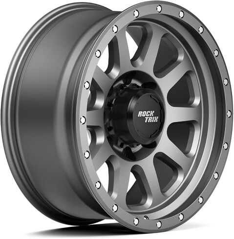 RockTrix RT111 18 inch Wheel 8x165.1 8x6.5 Compatible with Dodge Ram 2500 (1994-2024), 18x9 (-12 Offset, 4.5 Backspace), Black, Also fits Chevrolet GMC 2500 3500 in Saudi Arabia