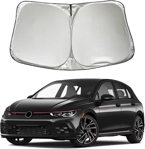 Car Windshield Sun Shade Sunshade Compatible with VW Volkswagen Golf/Golf GTI 2026 2025 2024 2023 2022-2015 Accessories, Foldable Car Front Window Sun Shield Visor in Saudi Arabia