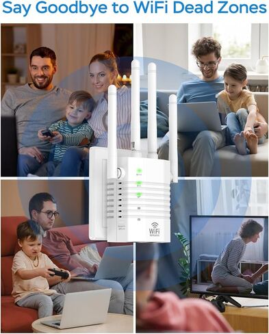 WiFi Extender ، WiFi Booster 1200Mbps Dual Band (5GHz/2.4GHz) ، معزز إشارة WIFI للمنزل ، ويتكرر WiFi مع ميناء Ethernet ما يصل إلى 12880 متر مربع. FT و 105 أجهزة in Kuwait