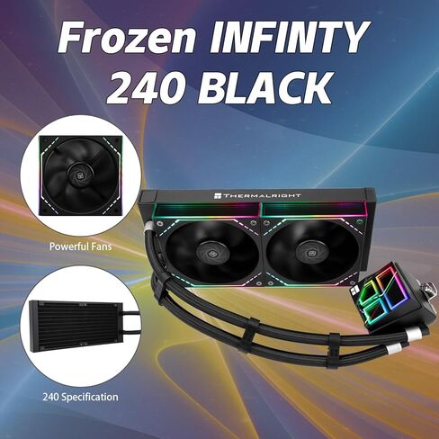 Frozen Infinity 240 White CPU Aio Cooler,TL-M12W*2 PWM Fans,Computer CPU Water Cooler,ARGB Infinity Mirror,240 CPU Liquid Cooling:LGA1851/1700/1150/1151/1200/2011,PC Water Cooling in Kuwait