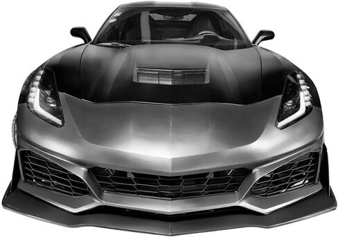 IKON MOTORSPORTS Front Bumper Cover Guard Compatible With 2014-2019 Chevrolet Corvette C7, Upgrade ZR1 Style PP Bumper Guard Protector Mask in Saudi Arabia