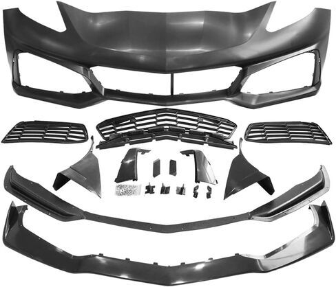 IKON MOTORSPORTS Front Bumper Cover Guard Compatible With 2014-2019 Chevrolet Corvette C7, Upgrade ZR1 Style PP Bumper Guard Protector Mask in Saudi Arabia