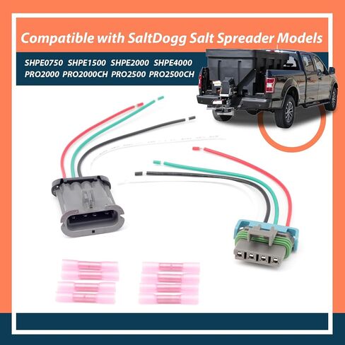 3017238 3017233 Spinner/Auger Wire Repair Harness Replacement for SaltDogg SHPE0750 SHPE1500 SHPE2000 SHPE4000 PRO2000 PRO2000CH PRO2500 PRO2500CH, 2-Pin and 4-Pin Male and Female Kit in Saudi Arabia