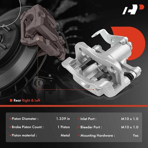 A-Premium Disc Brake Caliper Assembly with Bracket Compatible with Hyundai Accent 2018-2022 & Kia Rio 2017-2022, Rear Driver and Passenger Side in Saudi Arabia