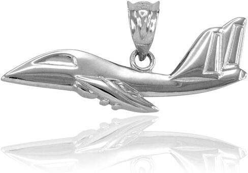 Claddagh Gold Space and Aviation Polished 925 Sterling Silver Fighter Jet Airplane Charm Pendant in Saudi Arabia