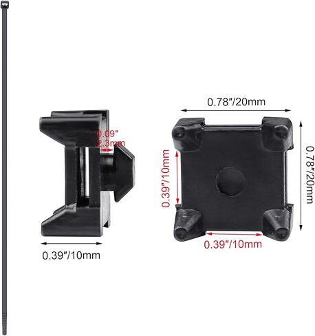 10 Pieces Plastic Cable Zip Tie Mounting Block, Cable Base Fixture, Wire Clips, Management Fastener for 45 Series Aluminum T-Slot Extruded Profiles in Saudi Arabia