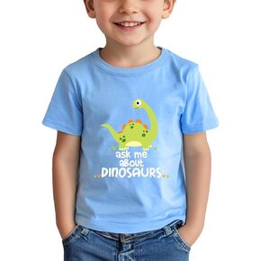 طفل ديناصور قمصان للبنين هدايا الأطفال الصغار الفتيات دينو قميص الكرتون الجرافيك تيز تيشيرت بأكمام قصيرة الملابس 2-8T in Kuwait