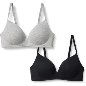 Amazon Essentials Women's Cotton Jersey Lined Plunge Bralette, Pack of 2 in Saudi Arabia