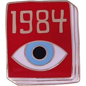 1984 كتاب جورج أورويل رواية الخيال العلمي الخيال العلمي المستقبل البائس تسعة عشر أربعة وثمانون الأدب الكلاسيكي 1.25 "شارة المينا المثبته بالدبابيس in Kuwait
