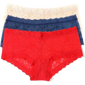 hanky panky - Daily Lace Boyshorts | Women's Underwear, Soft Stretch Fit Panties, Cotton Blend | Sizes (XS-XL), 3 pack in Kuwait