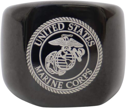 Rothco Stainless Steel USMC Eagle, Globe and Anchor Ring - Black in Saudi Arabia
