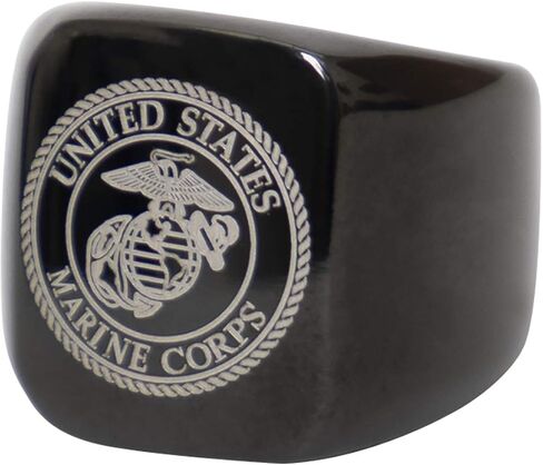 Rothco Stainless Steel USMC Eagle, Globe and Anchor Ring - Black in Saudi Arabia