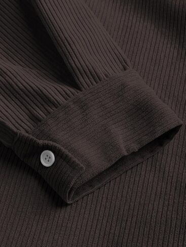 ZAFUL Men's Corduroy Shirts Solid Color 2025 Fall Half Button Long Sleeves Polo Shirt Casual Work Collared Shirt with Pocket in Saudi Arabia
