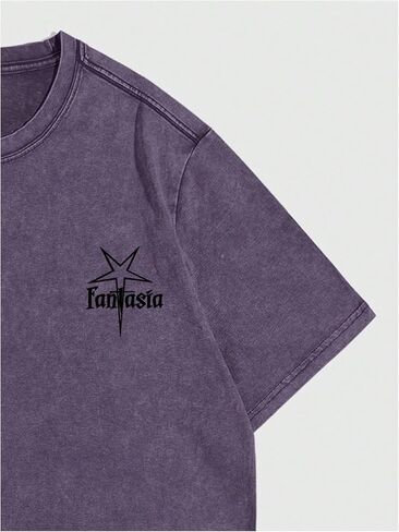 Milumia Men's Hip Hop Letter Graphic T Shirt Crew Neck Short Sleeve Drop Shoulder Loose Tee Tops in Saudi Arabia
