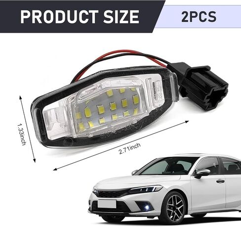 مجموعة مصابيح لوحة ترخيص LED، OEM # 34100S0A013 34104S0A013 34100S84A01 34106SNBA01 34103SNB003، متوافقة مع Honda Accord Civic City MK4 MR-V/Pilot Odyssey (أبيض) in Saudi Arabia