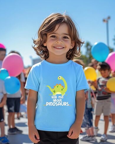 طفل ديناصور قمصان للبنين هدايا الأطفال الصغار الفتيات دينو قميص الكرتون الجرافيك تيز تيشيرت بأكمام قصيرة الملابس 2-8T in Kuwait