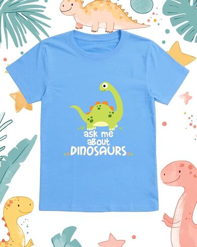 طفل ديناصور قمصان للبنين هدايا الأطفال الصغار الفتيات دينو قميص الكرتون الجرافيك تيز تيشيرت بأكمام قصيرة الملابس 2-8T in Kuwait