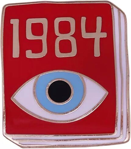 1984 كتاب جورج أورويل رواية الخيال العلمي الخيال العلمي المستقبل البائس تسعة عشر أربعة وثمانون الأدب الكلاسيكي 1.25 "شارة المينا المثبته بالدبابيس in Saudi Arabia