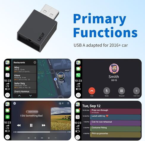 محول CarPlay اللاسلكي لـ iPhone ، بسهولة الترقية السلكية إلى carplay اللاسلكية ، Super Compact ، لا تأخر ، اتصال مستقر Carplay Dongle لـ iPhone iOS 10+ وسيارة من 2018+ ، النوع C. in Kuwait