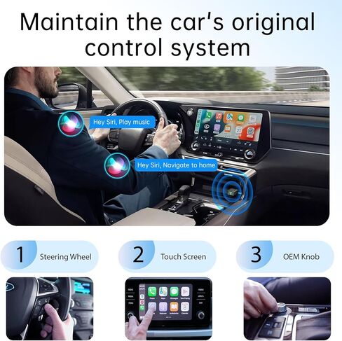 محول CarPlay اللاسلكي لـ iPhone ، بسهولة الترقية السلكية إلى carplay اللاسلكية ، Super Compact ، لا تأخر ، اتصال مستقر Carplay Dongle لـ iPhone iOS 10+ وسيارة من 2018+ ، النوع C. in Kuwait