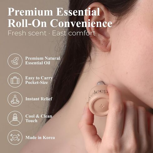 Korean Ginseng Essential Aroma Oil Roll On - Premium Oil & Bottle, Therapeutic Reduces Stress, Therapeutic Grade Aromatherapy Oil 10ml/0.33fl.oz. in Saudi Arabia
