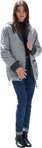 Roaman's Women's Plus Size Hooded All-Weather Jacket Fleece Lining Rain Coat in Kuwait