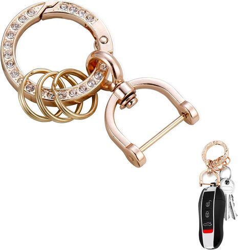 Zinc Alloy Car Key chain Holder,360 Degree Rotatable with Anti-Lost D-Ring,Fit for Truck, Ford, Jeep, Men Car Accessories in Saudi Arabia