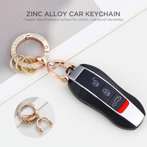 Zinc Alloy Car Key chain Holder,360 Degree Rotatable with Anti-Lost D-Ring,Fit for Truck, Ford, Jeep, Men Car Accessories in Saudi Arabia