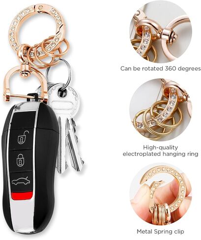 Zinc Alloy Car Key chain Holder,360 Degree Rotatable with Anti-Lost D-Ring,Fit for Truck, Ford, Jeep, Men Car Accessories in Saudi Arabia