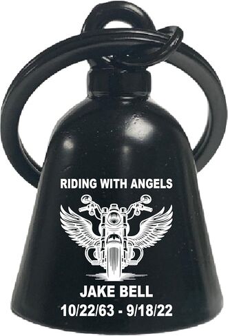 Custom Text Cruiser Bike Angel Wings Memorial Motorcycle 'Evil Spirits' Biker Guard Bell. Our Custom Bells are Universal fit. in Saudi Arabia