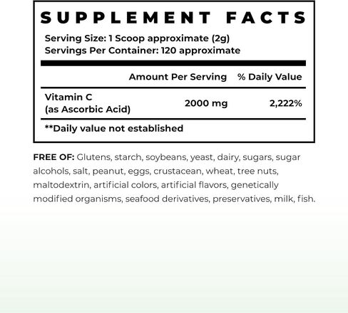 Immune & Genetics Protocols LLC Vitamin C High Potency* 2000 mg - Versatile and Powerful (120 Servings/4 Month approximate) in Saudi Arabia
