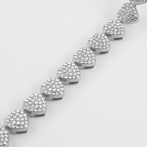 HZMAN Love Hearts Bracelet for Women Shiny Cubic Zirconia Link Bracelet Party Wedding Jewelry Gift in Saudi Arabia