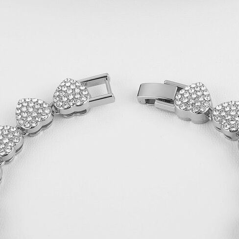 HZMAN Love Hearts Bracelet for Women Shiny Cubic Zirconia Link Bracelet Party Wedding Jewelry Gift in Saudi Arabia