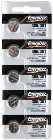 Energizer 301 Button Cell Silver Oxide Watch SR43SW Electonic Battery Pack of 5 Batteries in Saudi Arabia